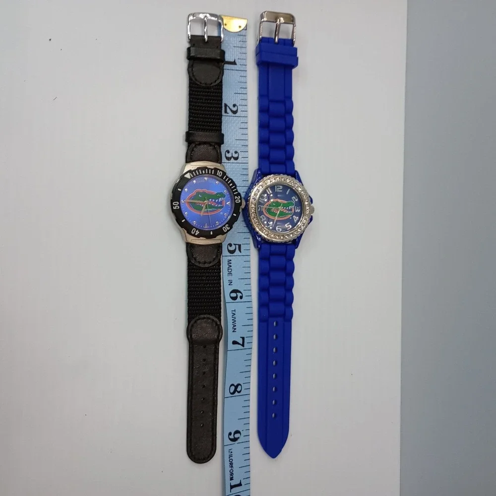 Lot of 2 Florida Gators Watches Quartz‎ Men's 39mm Blue & Black New Battery